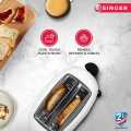 Singer Duo Pop 700 Watts 2 Slice Pop-up Bread Toaster Electric Toaster with Bagel, Cancel, Defrost Function and 7 Bread Shade Settings Bread Toaster, Waffle Maker, Sandwich Maker, Toaster West Point, Slot and Removable Crumb Tray Auto Shut-Off (White). |. 