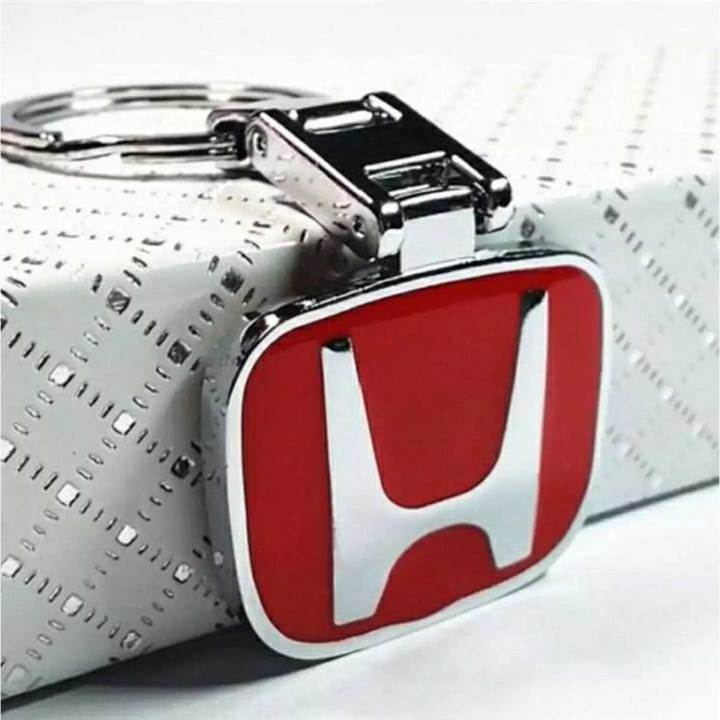 Honda Logo Keychain Car Bike Key Chain Ring Red