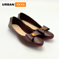 Pumps For Women Mehroon, Yellow, Black Ladies Pumps, Ultra Soft Cushioning just Like Feather, Minimalist Bow Style With Golden Dot Design Essential For Every Day Use - University/College Girls, Office Wear, Casual wear - Urban Kicks. 