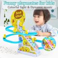 Kido Kraze Small Duck Climbing Stairs Toy Electric Ducks Chasing Race Track Game Set, Playful Roller Coaster Toy with 3 Duck LED Flashing Lights & Music Button, Fun Duck Stair Climbing Toy for Toddlers and Kids. 