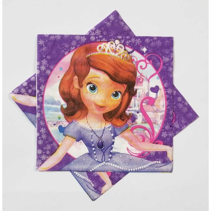 PRINCESS SOFIA THEME NAPKINS PACK OF 20 PARTY TABLEWARE NAPKINS