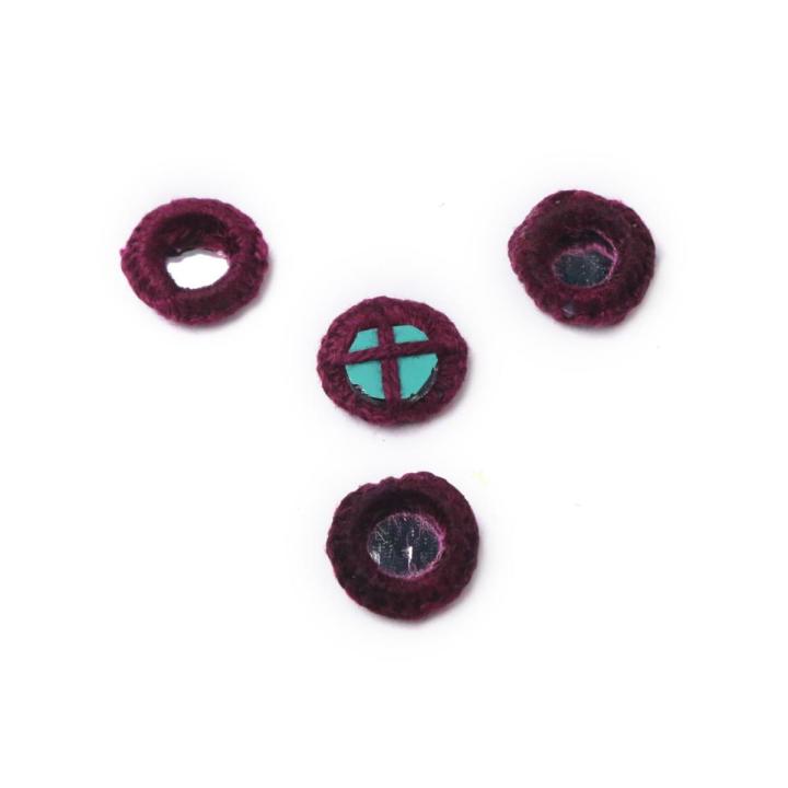 Qureshia buttons circle shape Design in Burgundy Color | QB10
