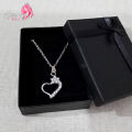 Silver Heart Pendant Necklace with gift Box for Friends. 