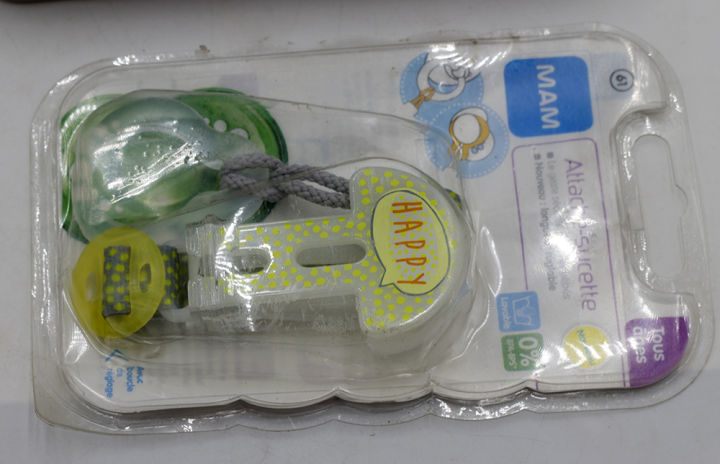 MAM Soother Clips Baby Feeder Holder with adjustable length. dummy straps that can hold dummies. teether and toys.