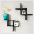 Wall Mounted Floating Shelves | Criss Cross Design | White | 2 Pack | Shelves for Wall for Bedrooms, Offices, Living Rooms & Kitchens | Floating Shelf Decor & Storage | Wall Shelves. 