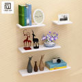 Set of 4 Flat Delightful Wall Mounted Book Shelf, wooden shelves, Storage Shelves. 