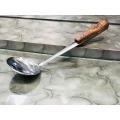 Spoons - Wooden Handle Spoon -  Stainless Steel And Wooden Kitchen Cooking Spoons - Salan Spoon -  Multipurpose Use [Pack of 1 27 cm length]. 