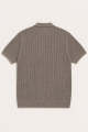 MINT - Taupe Atelier Textured Knit Polo. 