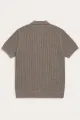 MINT - Taupe Atelier Textured Knit Polo. 
