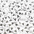 Pack of 25 / 50 / 100 / 150 / 200 Pieces | Only - A - Alphabet Beads | Round White | 7mm | Used in making Jewelry Accessories & DIY items. 