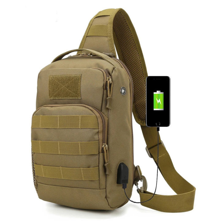 USB Camping Bag Tactical Chest Sling Backpack Military Army Shoulder Fishing Hiking Bags Travel Outdoor Bag Hunting Bags