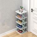 Vertical Shoe Tower, 4 Layers, 5 Layers Shoe Rack, Small Shoe Stand, Space Saving DIY Free Standing Shoes Storage Organizer, Storage Tower Shelf For Entryway, Closet, Hallway, Easy Assembly New Designee. 