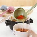 2 in 1 Spoon Strainer Long Handle Soup Spoons Cute Tableware Cooking Plastic Ladle Tableware. 