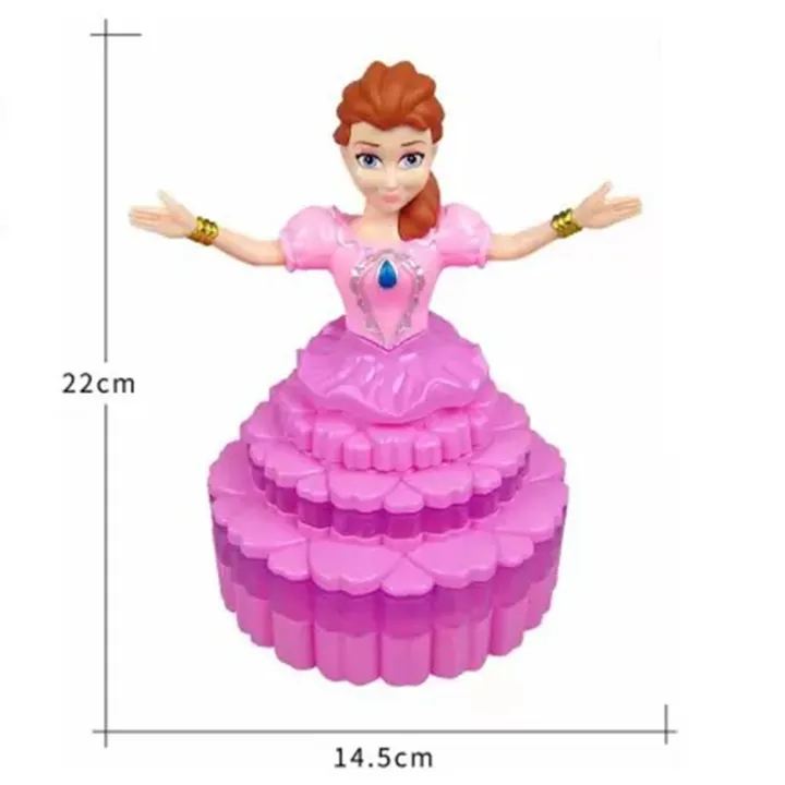 zbzaar%20Dancing%20Princess%20Doll%20with%203D%20Light%20&%20Music%20360%20Rotating%20Cake%20Skirt%20Toys%20-%20Image%202