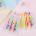 6PCS Fluorescence Pens Small Highlighters Set Multifunctional Permanent Markers For Student Teacher Marking Note Taking. 