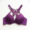 Sexy Butterfly Style Push-Up Bra for Women – Front Open, Padded, Available in Skin Blue & Purple Colors. 
