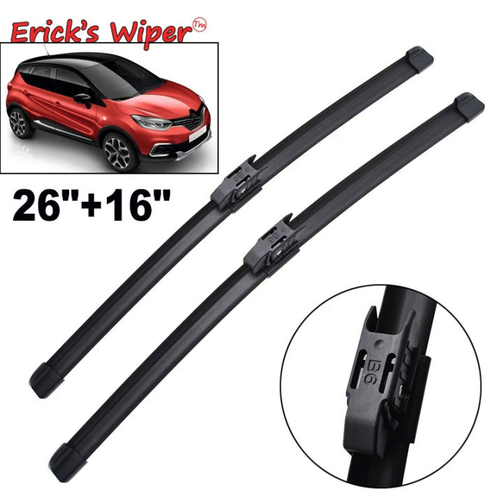 Erick's Wiper LHD Front Wiper Blades For Renault Captur Kaptur 2016 - 2019 Windshield Windscreen Window Car Rain Brushes 26" 16"