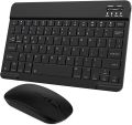 Bluetooth Wireless Mini Keyboard and Mouse Combo, Ultra-Slim, Rechargeable Bluetooth Keyboard and battery operated Mouse Set for Laptop, iPad, Computer.. 