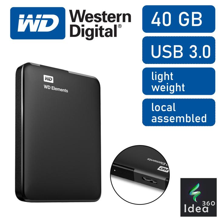 40 GB External Hard Disk Portable 40GB WD Element Hard Drive USB 3.0