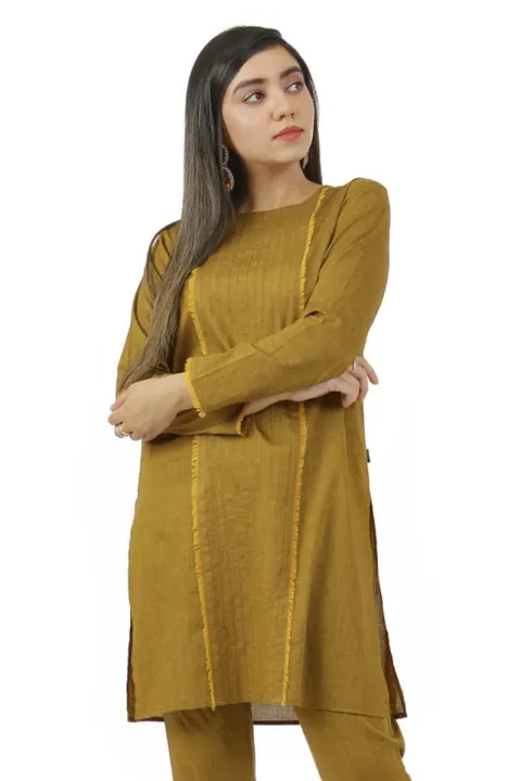 EGO%20Winter%20Collection%202019%20%20Rusted%20Frayed%202Pc%20%20Rust%20Weft%202%20tone%20Kurti%20For%20Women%20-%20Image%204