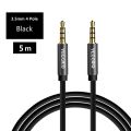 AUX cable for car and speakers Male to Male Headphones music 1.5 Meter 3.5mm L-Shaped Spring  Male to Male For Headphones Or Car Stereo -Black. 