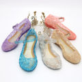 Frozen 2 Ice and Snow Romance Elsa Girls' Sandals Cinderella Crystal Children's High Heels Princess Shoes. 