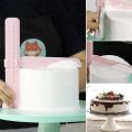 Basedidea Adjustable Height Cake Spatula Fondant Cream Cake Smoother Tool Baking Cake Decoration Scraper Bakeware Helper. 