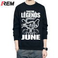 REM Hoodies & sweatshirts men long sleeve Legends born in June Hoodies men Online shirt birthday present. 