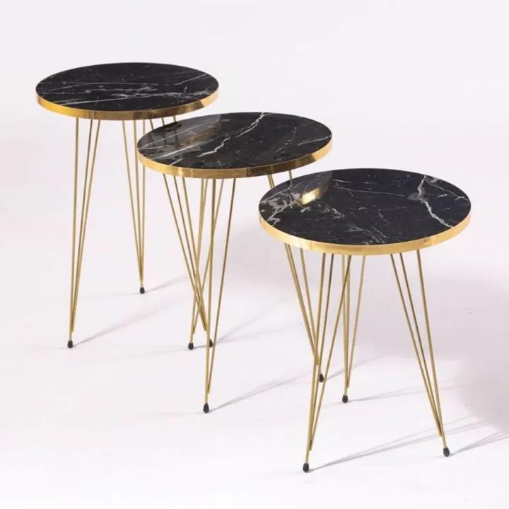 Set of 3 Triangle Coffee Table HIGH Gloss Nesting End Tables - Triangle ...