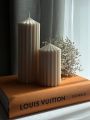 (Pack of 2) Premium Ribbed Scented Peak Pillar Candles | large and small peak pillar candle | pillar candle | candle. 
