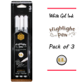 Pack of 3 Pack of 3pcs Gelly Roll White Gel Pen 0.8mm. 