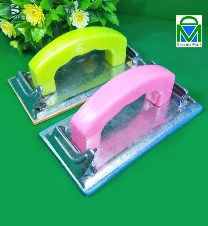 DreamsMart Sand Paper Holder Regmar Garmala Hand Sander Sponge Plastic Handle Metallic Plate Sandpaper