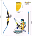 Big Size 27 Inches Archery Bow and Arrow Set for Kids Boys & Girls - Quiver, 3 Arrows, Strong String Thread & Laser Targeting. 