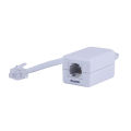 Power Gear Phone Line DSL Filter Male to Female 1 Line Noise Filter for Answering Machines Telephones or Fax Machine White. 
