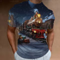 2023 Christmas T-shirt for men 3D Santa print short sleeve top family T-shirts oversized Xmas tee shirt men clothing unisex 6XL. 
