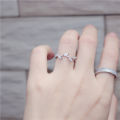 S925 Silver Small Fresh Leaf Open Ring Korean New Simple Literary Flower Vine Shaped Open Ring Female. 