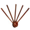 10 Pieces Korean Style 10.9 inches 100% Natural Wood Long Handle Round Spoons (Korean Style Soup Spoon). 