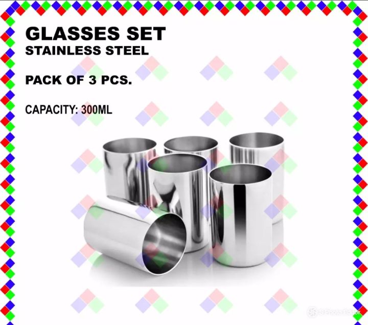 Stainless steel glass set pack of six
