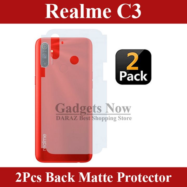 Realme C3 Matte Soft Skin Sheet Soft Film Back Protector 2 Pcs