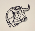 The Decoriya city -Bull Head Black Wall Sticker | Line Drawing Wall Accessories | Laser cut Metal Wall Decor, Cowboy Decor, Animal Portrait, Decal Sticker Wall Decor, Gift Room Decoration. 