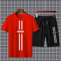 New Arrival 2pc nasa printed summer shorts tracksuit for men and boys. 