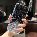 Maitus for Vivo V7 Plus Back Cover Luxury Glitter Sequins Gold Foil Starry Bling Cases Clear Soft Silicone Bumper Shining Mobile Phone Protective Case for Girls Boy. 