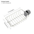 Sponge Holder, Stainless Steel Faucet Storage Rack, Adhesive Sink Caddy Organizer for Brush, Towel. Shower Soap Dish for Bathroom, Kitchen Hanging Storage Accessories. 