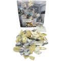 WHITE AND SILVER COLOR THEME PARTY DECORATION BALLOONS SET - LATEX BALLOONS - TRANSPARENT BALLOONS - ARCH TAPE - DOT DOUBLE TAPE. 
