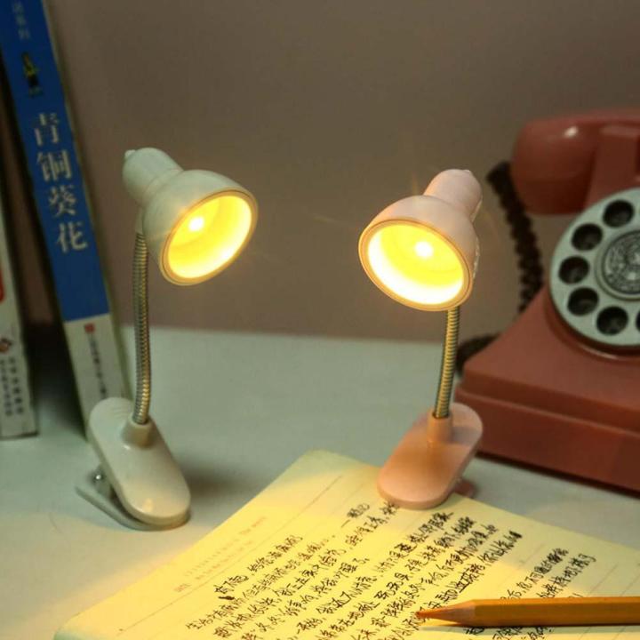 【HOT】 LED Book Light Reading Night Lights Cute Mini Table Lamp 360 Degree Rotatable Student Eye Protection Clip-On Reading Lamp