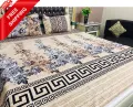 3PCS VERSACE DESIGN BEDSHEET SET KING SIZE- 100% PURE COTTON SATIN BEDSHEET FOR DOUBLE BED KING- PRINTED DESIGN BEDSHEET SET WITH PILLOW COVERS. 