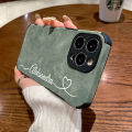 Personalised custom name soft leather phone case for iPhone 14 Pro Max 13 12 11 x xs XR 7 8 plus Korean style shockproof cover. 