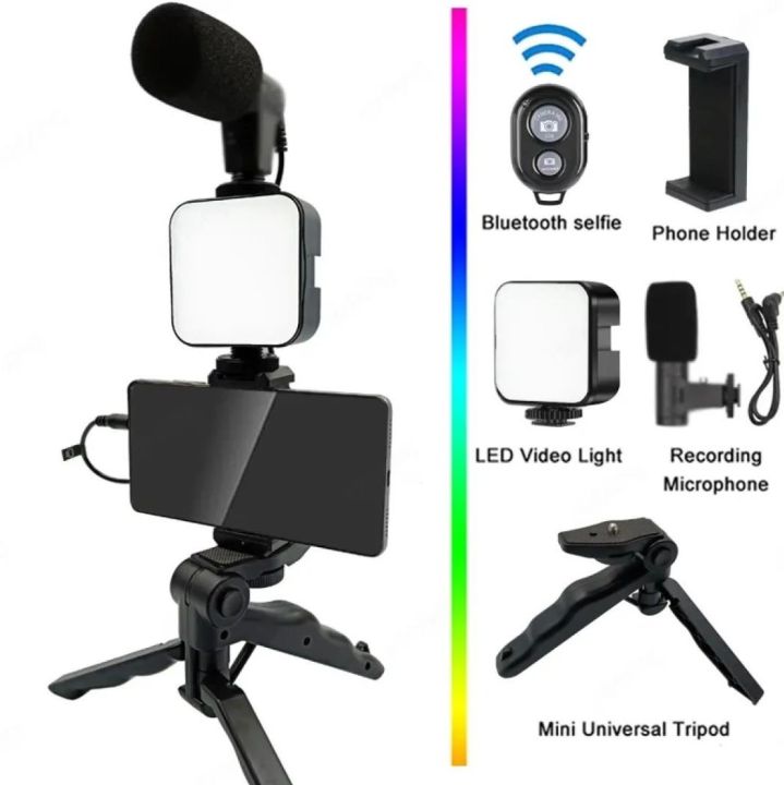 Vlogging%20Kit%20Accessories%20for%20Mobile%20Phone%20DSLR%20Camera%20Video%20Recording%20with%20Tripod%20Shoot%20Mic%20360%20LED%20Remote%20Selfie%20Light%20for%20Live%20Streaming%20Short%20Film%20-%20Image%2010