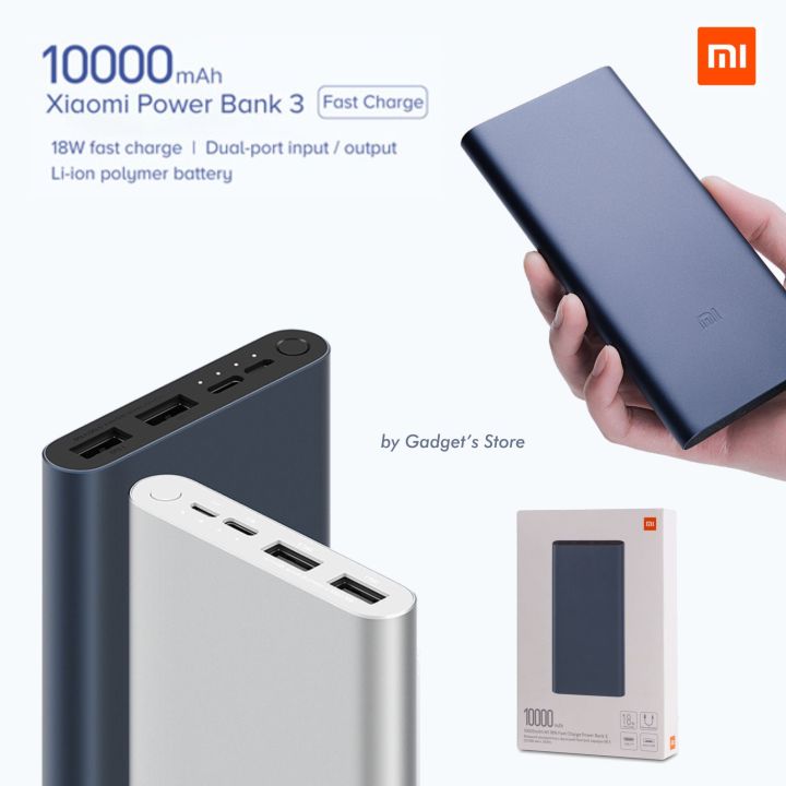 Mi Power Bank 3 | 18 Watt 10000 MAH | Fast Charging | Dual USB Port with Type C & i_Phone