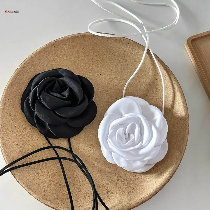 Flower%20Lace%20up%20Necklace%20Dress%20Jewelry%20Floral%20Choker%20White%20-%20Image%204